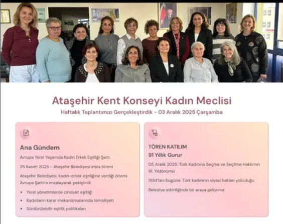 Ataşehir Kent Konseyi Kadın Meclisi Haftalık Toplantısını Gerçekleştirdi